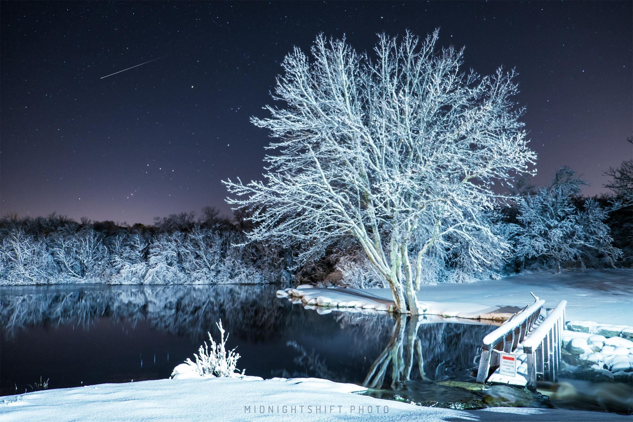 Frozen Night in Adamsville, Rhode Island